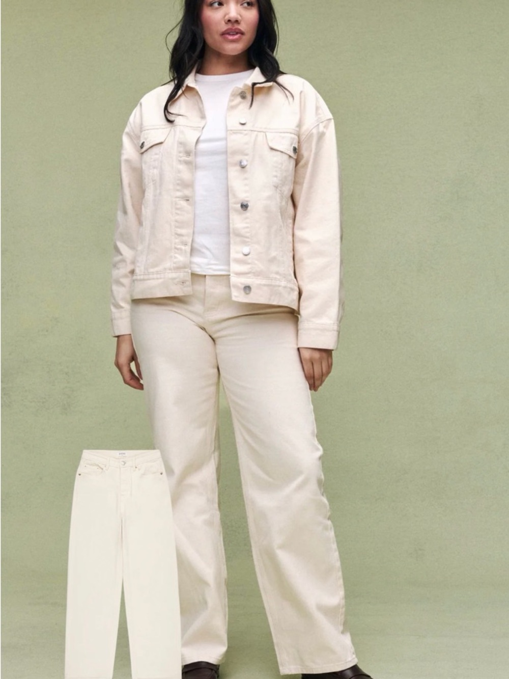 Parke Classic Straight Jeans in Cream